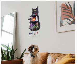 Étagère chat lune personnalisée pour cristaux bijoux <span class=keywords><strong>pendule</strong></span> suspendu Boho décoration murale bougeoir sorcière cristal présentoir pierres - Product Image 6