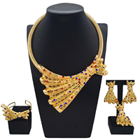 Zhuerrui Premium ensemble de bijoux italiens de luxe pierres précieuses colorées élégance exquise Dubai amis nigérians fête date giftH00772