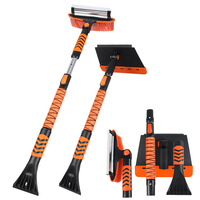 Kit de brosse à neige détachable, ensemble de déneigement d'urgence avec balai et grattoir à glace pour voiture, camping, jardin et extérieur