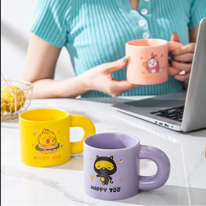 แก้วเซรามิคลายการ์ตูนไวจิ แรบบิท ขนาด 350 มล. แก้วกาแฟหลากสีสัน สำหรับใช้ในบ้าน สำนักงาน หรือเป็นของขวัญ - Product Image 3