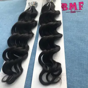 BMF Hair Loose Wave Tape Ins Hair Extensions Burmese kinky Jerry Loose Curly Wave Natural Black Virgin hair 20 pcs 50g
