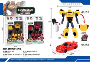 Divertido Modelo de Roadster Transformable de Plástico Ligero con Fricción, Juguete Manual Convertible en Figura Humanoide para Niños, para Interiores - Product Image 6