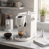 Machine à expresso intelligente avec écran LCD, porte-filtre de 58 mm, double pompe, système double thermobloc, régulation de pression OPV, extraction stable de 9 à 11 bars
