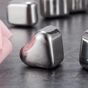 Personalizzabile 304 acciaio inox a forma di cuore di raffreddamento <span class=keywords><strong>cubetti</strong></span> di ghiaccio Bar accessori per bevande in cucina di casa - Product Image 3