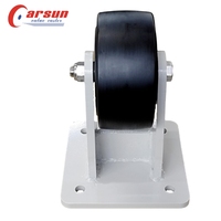 Roda Kastor Industri Ultra Berat 8 Inci, Baja Padat MC, Roda Nilon, Bantalan Bola, Lapisan Bubuk Hitam