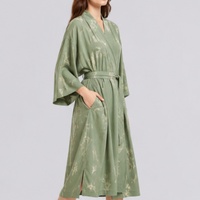 Peignoir en fibre de bambou personnalisé pour femme, robe décontractée et confortable, pyjama léger, robe de nuit pour usage quotidien à la maison
