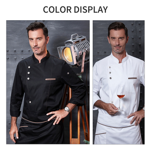 Blouses de Chef Personnalisées à Manches Longues pour Hommes – Uniformes de Restaurant, Bar et Cuisine – Veste de Chef – Tenues Professionnelles pour <span class=keywords><strong>la</strong></span> Restauration - Product Image 3