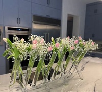 HY Vente en gros Banquet Événements Vase à fleurs cylindrique en verre moderne Pièce maîtresse pour table de mariage