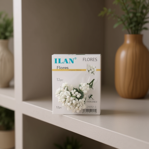 ILAN Fiori Bianchi Artificiali, Set di 12 Pezzi, Composizione di Fiori Secchi per Decorazione - Product Image 3