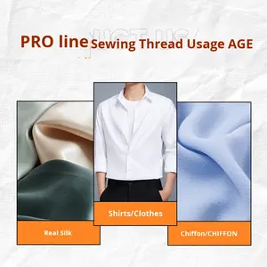 <span class=keywords><strong>Fil</strong></span> à coudre 100% <span class=keywords><strong>polyester</strong></span> <span class=keywords><strong>ultra</strong></span>-fin 50S/2, 5000 yards, pour tissus fins, emballage en cône pour surjeteuse - Product Image 2