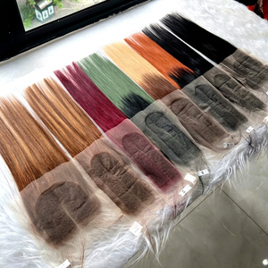 <b>Lace</b> <b>Closure</b> 12A Grade 100% Virgin Natural Human Hair Bone Straight Frontal Middle Part 2x4 2x6 4x4 5x5 Full Colors - Product Image 1