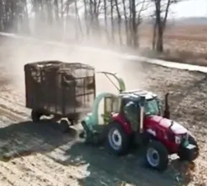 Tractor Powered Straw Crusher Dust Collector Harvester
