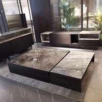 Table basse moderne en marbre Shann DP-60 Garantie 5 ans Usage salon appartement Mobilier de maison Fournisseur OEM/ODM Sichuan