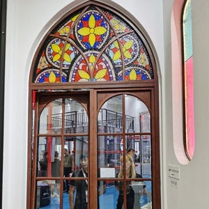 Vitrail en soie style Tiffany, style vintage/ins, pour cloison de fenêtre, motif personnalisé fait à la main, résistant aux rayures - Product Image 2