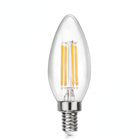 Ampoule LED à filament C35 CE ROHS NEW ERP, 220-240V 4W 440LM 6.5W 770LM, lumière blanc chaud 2700K 440lm non dimmable