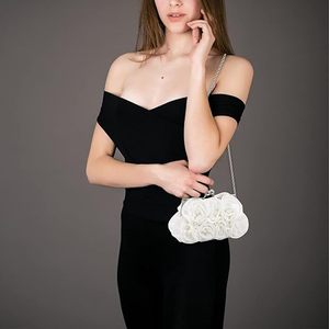Women Evening Clutch Bag Floral Satin <strong>Small</strong> <strong>Purses</strong> With Detachable Strap for Wedding, Party, Prom - Product Image 5