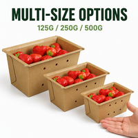 Boîte en carton kraft à parois profondes perforée sur mesure pour l'emballage des fruits (baies, raisins, cerises) avec scellage thermique – Vente en gros