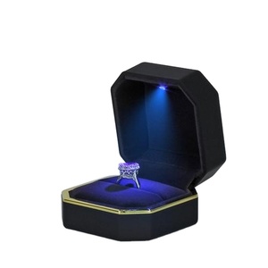 Custom Propose Wedding Ring White Black LED jewellery box, custom ring valentines jewelry box