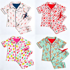 Ensembles de pyjamas en fibre de bambou à motifs de Noël personnalisés, vêtements de nuit pour garçons et filles, tenue de nuit pour enfants, vêtements en coton modal - Product Image 3