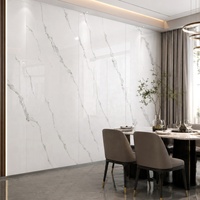 Plaque de marbre PVC WYRAX gris clair Carrara pour crédence de cuisine 1220x2440mm 5mm brillante pour rénovation de cuisine