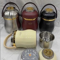 Draagbare 3,8L thermische kookpot van roestvrij staal, vacuümstoofpot met grote capaciteit, geïsoleerde voedselwarmer voor buitenpicknick en kamperen