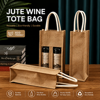Sac à vin en toile de jute personnalisé avec logo, sac cadeau pour 1 ou 2 bouteilles, pochette de transport pour vin rouge avec poignées pour vin blanc, champagne