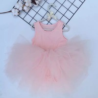 Robe tutu de danse sans manches en tulle rose poudré pour filles, collection 2026, vente en gros