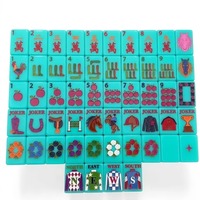 Jeu de Mahjong américain, tuiles de Mahjong en acrylique rose sur le thème de la course hippique, jeu de club de style western