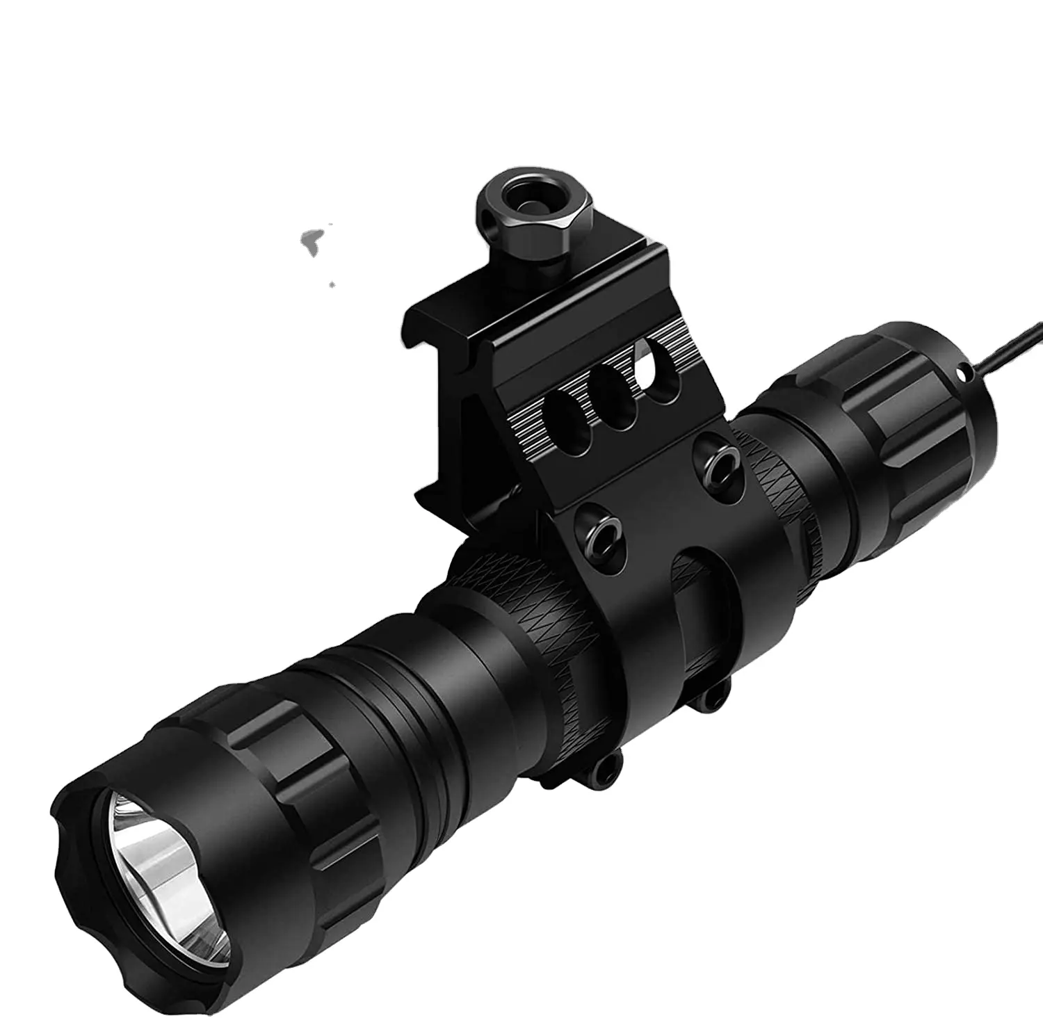 Tactical flashlight  1200 lumens  with 3 modes of weapon lights  including pressure switch  IP65 waterproof flashlight  with USB
