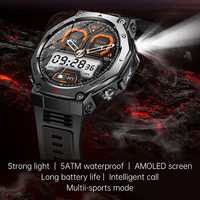 Nouvelle montre connectée KT85 2026 avec lampe de poche, étanche 5ATM, suivi de santé, tracker d'activité sportive en extérieur pour hommes