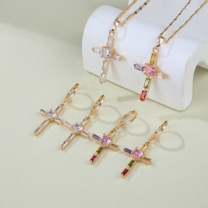 Parures de bijoux tendance en zircon cubique plaqué or 18 carats pour femmes, vente en gros - Product Image 4