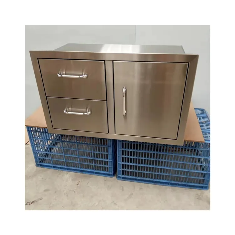 Most Popular Kitchen Desk Drawer Cabinets Stainless Steel Built In Double Drawer Single Door