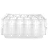 Boîte en plastique jetable rectangulaire personnalisée transparente pour l'emballage de macarons, conteneur pour mini-gâteaux