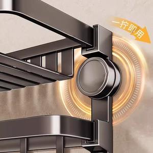 Étagère de salle de bain en acier au carbone Yjj06, rectangulaire, fixation par ventouse, design minimaliste, durable, capacité de charge de 1,5 kg - Product Image 5