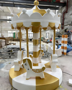 เครื่องเล่นม้าหมุนไฟฟ้าสุดหรูสีทองสำหรับเด็กเล่นในร่ม/กลางแจ้ง รูปทรงสัตว์ เหมาะสำหรับคาเฟ่ ปาร์ตี้ และห้างสรรพสินค้า - Product Image 2