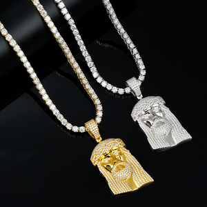 Colgante de Cabeza de Jesús Estilo Hip Hop para Hombre, Plata de Ley 925, con Incrustaciones de Moissanita VVS, Pasa la Prueba del Diamante - Product Image 2