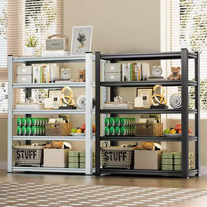 نظام رفوف فولاذية قابل للتعديل بخمس طبقات للجراج مع طلاء مسحوق، تصميم قابل للطي، أرفف تخزين متينة، رفوف ميزانين - Product Image 5