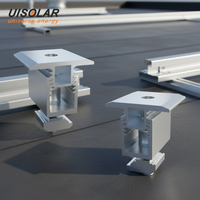 Supports de panneaux solaires en aluminium noir argenté, réglables, avec pince intermédiaire, plage 30-55 mm, pince pour panneaux solaires pour montage sur toit solaire
