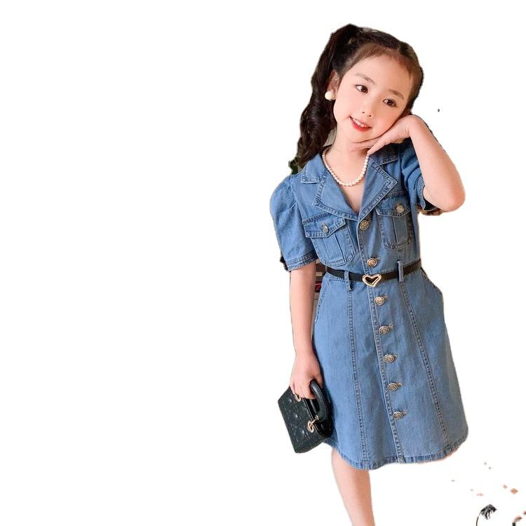 Catálogo de fabricantes de vestido corto de mezclilla para niñas