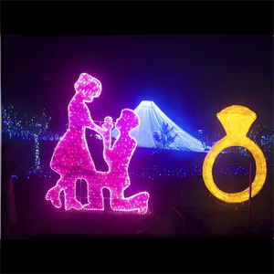 Luar ruangan tahan air grosir 3D LED bingkai kawat Festival Natal pernikahan dekorasi tiang tali jalan lengkungan terowongan Motif cahaya - Product Image 1