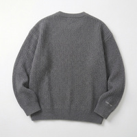 Maßgefertigter Herren-Pullover Schwergewichtiger Gerippter Strick-Rundhalspullover Übergroßer Streetwear Locker Sitzender Winter-Warmer Strickpullover ODM