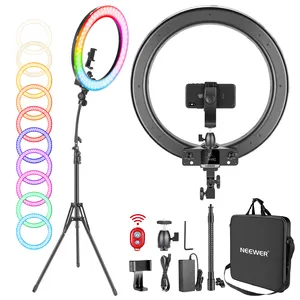 Neewer 10-inch RGB Ring Light Selfie Light Ring with Tripod Stand & Phone  Holder