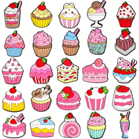 Breloques de chaussures en PVC souple en forme de gâteau aux fraises, accessoires détachables DIY pour décoration de chaussures, thème desserts et aliments sucrés, vente en gros