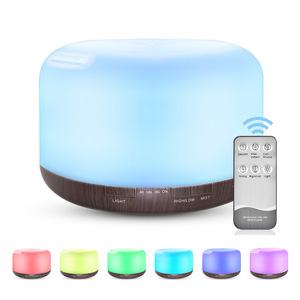 Máquina de aceite esencial de aromaterapia de grano de madera de 500ml, difusor de Aroma ultrasónico para el hogar, difusor de humidificador de aire eléctrico con luz - Product Image 5