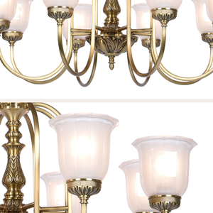 American <b>Light</b> Luxury Gold Metal Single Head Multi Head Glass Shade Pendant <b>Light</b> for Living Room <b>Dining</b> Room Home Hotel - Product Image 6