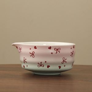 Matcha Bowl and Whisk Holder Cute Patterns Ceramic Matcha Bowl <b>Set</b> with Spout <b>Tea</b> Mixing Bowl with Whisk Stand Lovely Design - Product Image 2