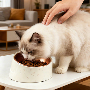 Bol pour animaux de compagnie en mélamine solide, durable, antidérapant, confortable, moderne, taille L, incliné, réduit la fatigue du cou, améliore la digestion - Product Image 6