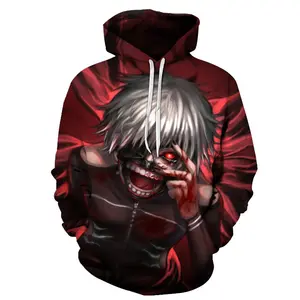 Fashion Cool Pullover Long Sleeve Hoodie Anime Sudadera Con Estampado 3d Tokyo Ghoul Hoodie