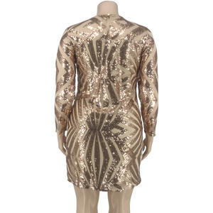 Mode Sexy Plus Size Dameskleding Geometrische Pailletten Strakke Sexy Doorschijnende Gala Jurken - Product Image 3