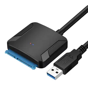 USB 3.0 untuk SATA Adaptor Daya dengan LED untuk 3.5 Cm HDD 2.5 Inch SSD Hard Disk dengan 12V 2A AC DC Power Adapter